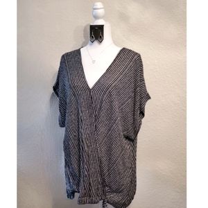 Short Sleeve Cross Front Blouse
